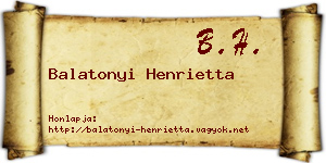 Balatonyi Henrietta névjegykártya