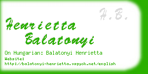 henrietta balatonyi business card